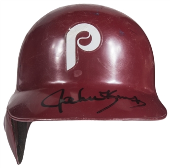 1991 John Kruk Game Used & Signed Philadelphia Phillies Batting Helmet (J.T. Sports, MEARS & JSA)